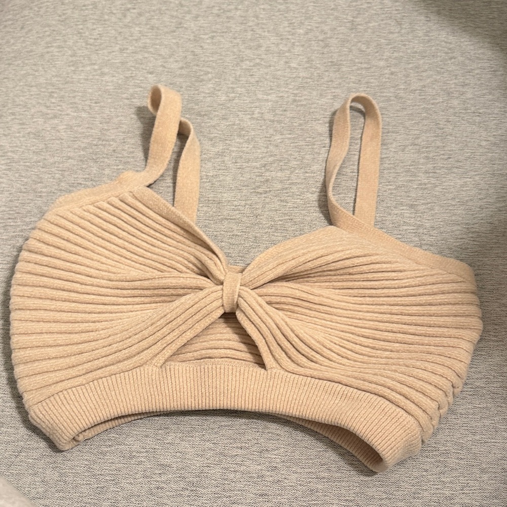 Dynamite Beige Ribbed Knit Top